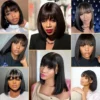 3X1 Straight Bob Wig With Bangs Full Fringe Machine Made Glueless Ready-to-Wear 30 Inch Brazilian Wig Human Hair Wig For Women - Image 6