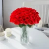 10/30Pcs Red Silk Roses Bouquet Vases Home Decortiong Garden Wedding Decorative Wreaths Fake Plant Wholesale Artificial Flowers - Image 6