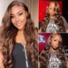 Chocolate Brown Body Wave Lace Front Wig Transparent 13x6 HD Lace Frontal Wigs Preplucked Colored Human Hair Wigs 4x4 5x5 13x4 - Image 4