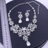 3Pcs Crystal Rhinestone Bridal Jewelry Set - Crystal Crown Necklace Earring Tiara Wedding Hair Accessories for Brides Gift Set - Image 6