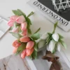 6Pcs Silk Tulip Bouquet Powder Vase for Home Party Festive Decoration Diy Wedding Decorative Wreath Christmas Artificial Flowers - Image 2