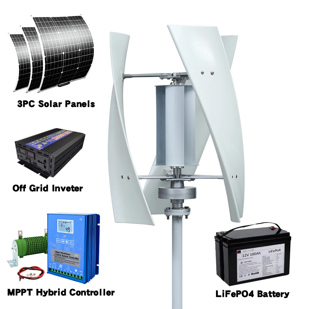 2000W Vertical Axis Wind Turbine 48V Alternative Energy Generator 220V AC Output Household Complete Set With Battery System10KWh - Image 11