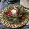Christmas Candlestick Wreath Artificial Flowers Candle Ring Xmas New Year Table Decoration Candle Holder Garland - Image 4