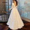 [:en]Customized Elegant Simple Satin Wedding Dress for Women O-Neck A-Line Sweep Train Backless Party Bride Gown Vestidos De Novia (Copy)[:ar]Customized Elegant Simple Satin Wedding Dress for Women O-Neck A-Line Sweep Train Backless Party Bride Gown Vestidos De Novia (Copy)[:] - Image 2
