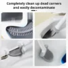 Silicone Toilet Brush and Holder Wall Mounted for Bathroom Quick Drying Efficient Professional Deep Cleaning cleaning - Image 2