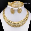 High Quality Dubai Gold Plated Jewelry Set For Women Luxury Design Spike Necklace Earrings Bracelet Ring For Weeding Party Gift - Image 7