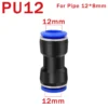 Pu Pneumatic Fittings Connector PG 4 to 6-8-10-12/14mm 16mm Air Hose Tube Push in Straight Gas Quick Coupling - Image 7