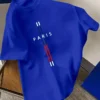 Summer Men 100% cotton fashion casual loose fit plus size Paris letter print round neck short sleeve T-shirt top - Image 5
