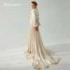 Customized Muslim Retro High Collar A-line Wedding Dresses Ruffle Satin Draped Pleat Ribbon Full Bride Dresses robe de mariée - Image 2