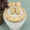 Dubai Big Jewelry Set Design for Women Wedding Bride Necklace Brazili Gold Plated Collor Earrings Bracelet Ring for Party Gift - Image 8