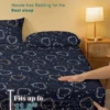 1 Simple modern Heart-Shaped Geometry printed matte Fitted Sheet, bedroom printed bed cover, bedding (excluding pillowcases) - Image 3