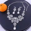 3Pcs Crystal Rhinestone Bridal Jewelry Set - Crystal Crown Necklace Earring Tiara Wedding Hair Accessories for Brides Gift Set - Image 4