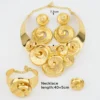 Dubai Big Jewelry Set Design for Women Wedding Bride Necklace Brazili Gold Plated Collor Earrings Bracelet Ring for Party Gift - Image 2