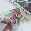 6Pcs Silk Tulip Bouquet Powder Vase for Home Party Festive Decoration Diy Wedding Decorative Wreath Christmas Artificial Flowers - Image 14