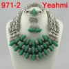 Amazing african beads jewelry set chain women Nigerian wedding crystal multi layer necklace/ earring Indian jewelry sets - Image 13