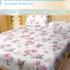 1 Simple modern Plant Flower printed matte Fitted Sheet, bedroom printed bed cover, bedding (excluding pillowcases) - Image 4