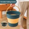5/10/17L Folding Portable Bucket with Cover Car Wash Fishing Bathroom Tool Silicone Bucket Outdoor Camping Household Supplies - Image 2