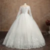 Real video Ball Gown Off Shoulder Wedding Dresses Full Sleeve Sweetheart Lace Appliqus Bead Wedding Dresses For Women 2024 New - Image 2