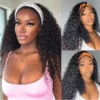 Water Wave Headband Wigs Remy Human Hair Wig Ready To Wear Glueless Brazilian Kinky Curly Headband Human Hair Wig for Women 180% - Image 2