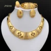 Dubai Gold Color Jewelry Set For Women Quality 18K Gold Plated Fashion Set Jewelry Necklace Earrings Ring Bracelet Free Shipping - Image 7