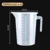 1PC Clear Graduated Measuring Cup Scale Plastic Transparent Mixing Cup Large Capacity With Lid Laboratory Beaker Kitchen Baking - Image 11
