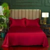 High End Satin Sheets, Soft And Comfortable Solid Color Sheets, Luxurious Single And Twin Bed Sheets - Image 18