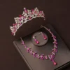 Luxury Silver Color Crystal Water Drop Bridal Jewelry Sets Rhinestone Tiaras Crown Necklace Earrings Wedding Dubai Jewelry Set - Image 28