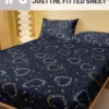 1 Simple modern Heart-Shaped Geometry printed matte Fitted Sheet, bedroom printed bed cover, bedding (excluding pillowcases) - Image 2