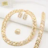 Fashion Dubai 24k Gold-plated Earrings Bracelet Earrings Choker Necklace Jewelry Sets for Mom Bridal Wedding Indian Party - Image 7