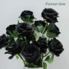 12 PCS Artificial Flowers Roses Silk Flowers Fake Long Stem Artificial Black Roses for Home Party Halloween Decorations - Image 5
