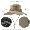 [:en]Summer Men Bucket Hat Outdoor UV Protection Wide Brim Panama Safari Hunting Hiking Hat Mesh Fisherman Hat Beach Sunscreen Cap[:ar]Summer Men Bucket Hat Outdoor UV Protection Wide Brim Panama Safari Hunting Hiking Hat Mesh Fisherman Hat Beach Sunscreen Cap[:] - Image 4