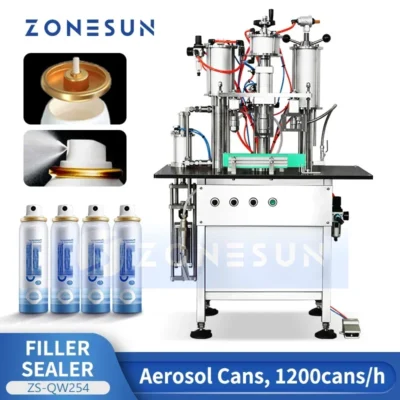 Spray Can Filling Machine and Sealing Machine Aluminum Can Paint Hairspray Packing Equipment ZS-QW254