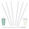 30cm 6 pcs Reusable Straw with Cleaning Brush, Plastic, Clear,Replacement Straw Compatible with Stanley 40 oz 30 oz Cup Tumbler - Image 5