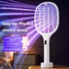 3 In 1 Multi Functional Bug Zapper Racket Usb Rechargeable Mosquito Killer Safe Electric Mosquito Swatter Pest Control Supplies - Image 2