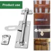 [:en]4 Inch Hardware Door Lock Stainless Steel Barrel Bolt Latch Padlock Clasp Set Brushed For Locking Door Window Drawer Cupboard[:ar]4 Inch Hardware Door Lock Stainless Steel Barrel Bolt Latch Padlock Clasp Set Brushed For Locking Door Window Drawer Cupboard[:] - Image 2