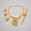 AU999 24K Gold Rhinestone Inset Set for Women - Necklace Bracelet Earrings Ring, Luxury Sparkle Design, Dinner Party Focus - Image 2