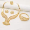 Dubai Jewelry Sets For Woman 18K Gold Plated Pendant Necklace Earrings Bracelet Ring Jewelry Nigerian Wedding Party Trending - Image 2