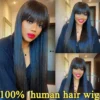 30 Inch Bone Straight Human Hair Wigs With Bangs 3x1 Middle Part Brazilian Cheap Full Machine Made Fringe Wig For Black Women - Image 3