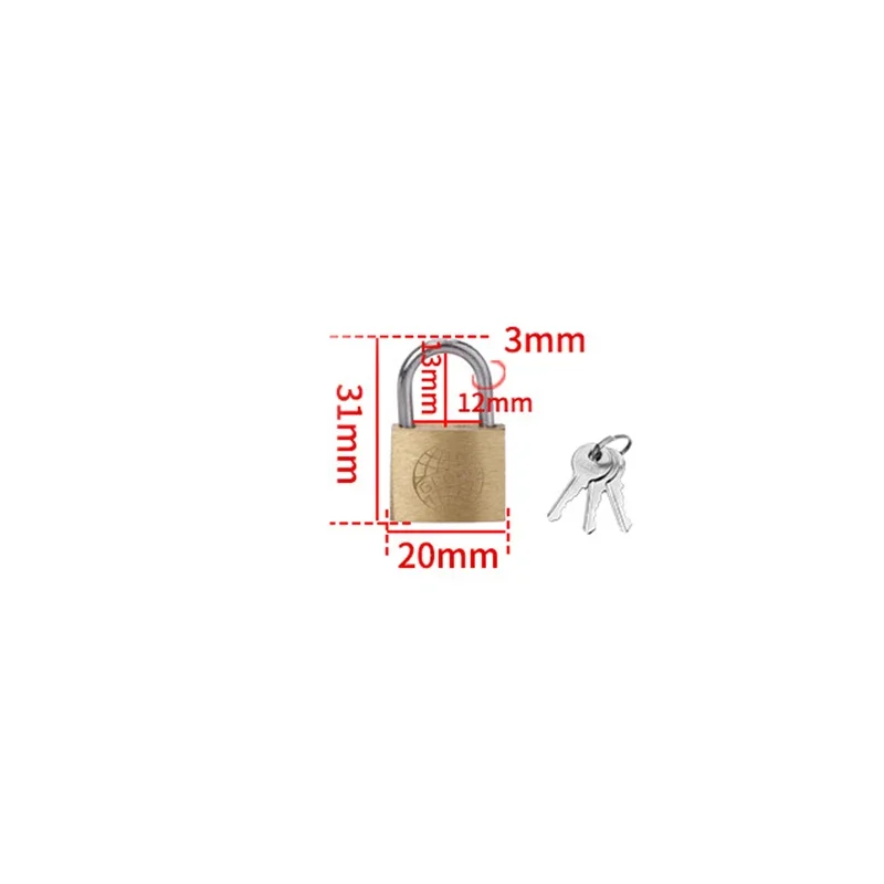 Copper Padlock Small Locks for Luggage Case Locker Home Improvement Hardware 20mm 25mm 30mm 40mm 50mm Include 3Keys - Image 6
