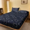 1 Simple modern Heart-Shaped Geometry printed matte Fitted Sheet, bedroom printed bed cover, bedding (excluding pillowcases) - Image 7