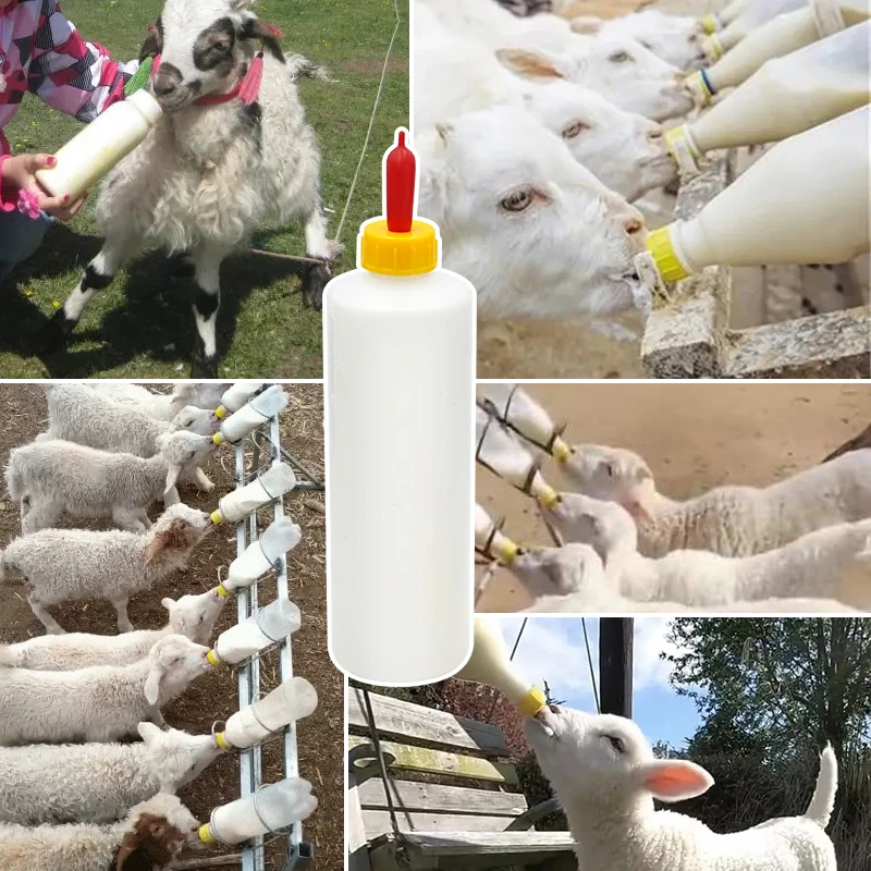 1PCS Lamb Milking Bottle Nipple Drinker Plastic Piglet Sheep Goat Feeding Waterer 400ML Capacity Nursery Farming Veterinary - Image 3