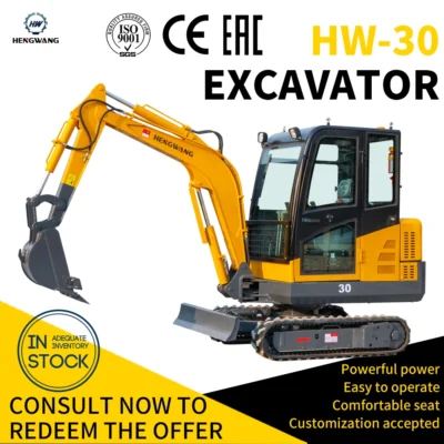 3tons Excavator HW-30  Mini Excavator 3t With Cab 1euro Digger Machine Diesel Agricultural Tractor Construction Equipment Custom