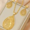 Luxury 24K 9999 Pure Gold real gold Women's Leaves Flower Necklace Earrings suit - Image 4