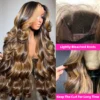 Luvin 30 32 Inch Highlight Ombre 13x6 HD Lace Frontal Wig 4/27 Body Wave Lace Front Wigs Honey Blonde Colored Human Hair Wigs - Image 4