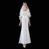 Wholesale White Ivory Short Wedding veils Lace Appliques Two Layers Bride Bridal veil 2025 - Image 4
