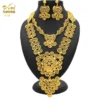 Bridal Indian Necklace Sets 24K Gold Plated Long Pendant For Women Nigeria African Dubai Wedding Earring Jewelry Set Party Gift - Image 12