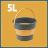 5/10/17L Folding Portable Bucket with Cover Car Wash Fishing Bathroom Tool Silicone Bucket Outdoor Camping Household Supplies - Image 9