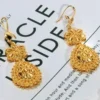24K Gold Dubai Jewelry Sets Gifts Dubai India Style Gold Color Necklace Earring Set Plated Big African Bridal Jewelry Sets Women - Image 4