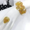 Jewelry Set For Women Tricolor Plating Luxury Design Necklace Earrings Bangle And Ring Full Set Jewelry Wedding Party Gift - Image 6