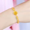 Real Gold 18 KT Color Rose Bracelet for Women Girlfriend Mother Engagement Birthday Mother's Day Valentine's Day Jewelry Gifts - Image 3